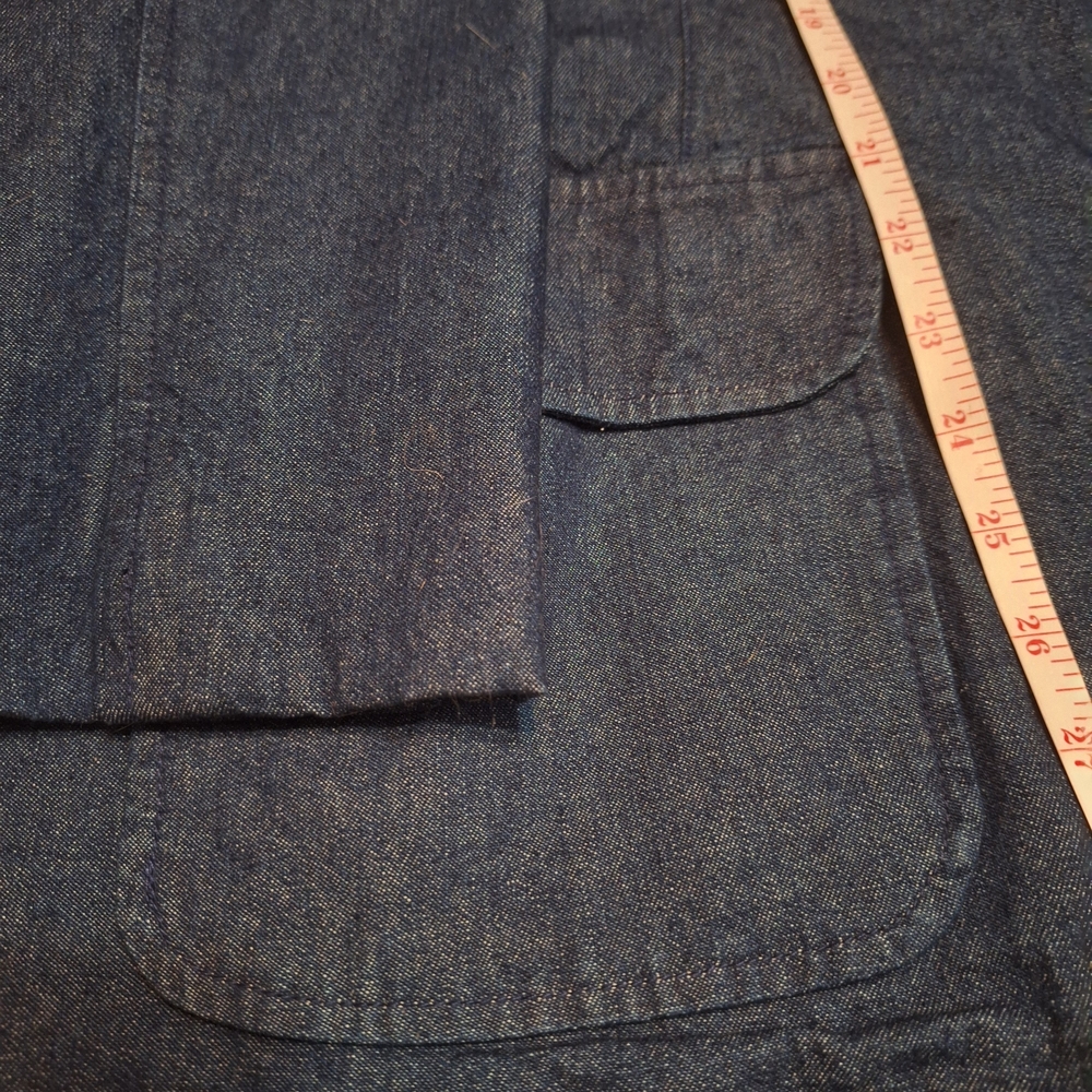 Haband Travelers 100% Cotton Dark Blue Denim Jacket Blazer - Picture 7 of 12